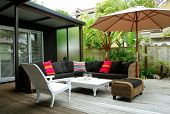 stock photo of outdoor  - Stylish outdoor terrace - JPG 