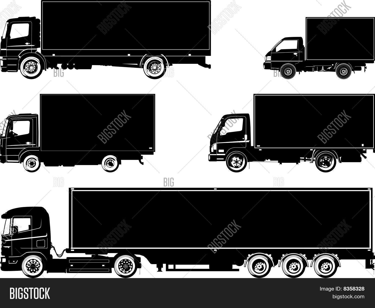 Vector Detailed Trucks Silhouettes Vector & Photo | Bigstock