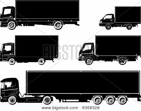 Vector Detailed Trucks Silhouettes Vector & Photo | Bigstock