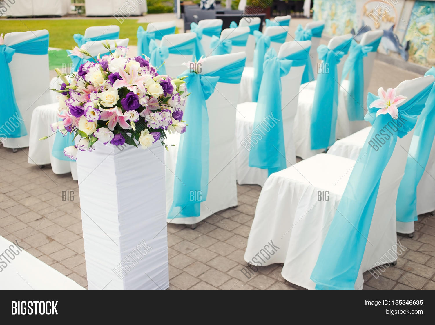 beautiful romantic flower set up decoration on wedding ceremony in beautiful romantic flower set up decoration on wedding ceremony in