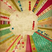 pic of art  - Scrap template of vintage worn distressed design with blank space for your text - JPG 