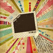 foto of  photo  - Scrap template of vintage worn distressed design with crown and blank space for your photo or text - JPG 