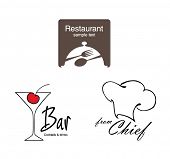 stock photo of restaurant  - Label set for restaurant - JPG 