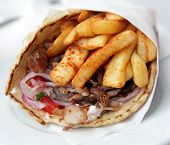 picture of incorporate  - View of a pork souvlaki wrap - JPG 