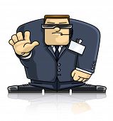 stock photo of security  - security man in suit and goggles vector illustration isolated on white background - JPG 