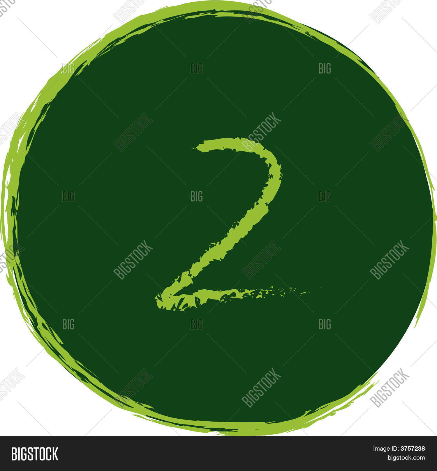 Green Circle Number Two Middle Vector & Photo | Bigstock