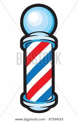 Barber Pole: Red, white and blue stripes.