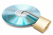 picture of unbreakable  - Locked CDs isolated on a white background - JPG 