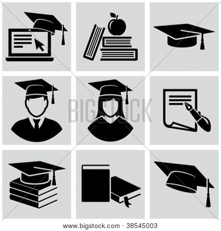 Picture or Photo of Education icons set.