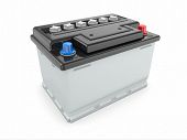 stock photo of transportation  - Car battery on white background - JPG 