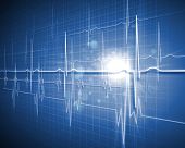 picture of medical doctors  - A medical background with a heart beat  - JPG 