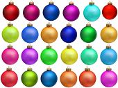 image of objects  - collection of colored christmas ball - JPG 