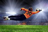 stock photo of objects  - Football goalman on the stadium field - JPG 