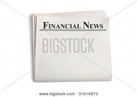 Picture or Photo of Financial News Blank Newspaper with white background