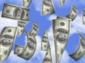 pic of money  - 3d picture of Money falling from the sky - JPG 