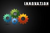 stock photo of technology concept  - illustration of colorful cogwheel in innovation concept background - JPG 
