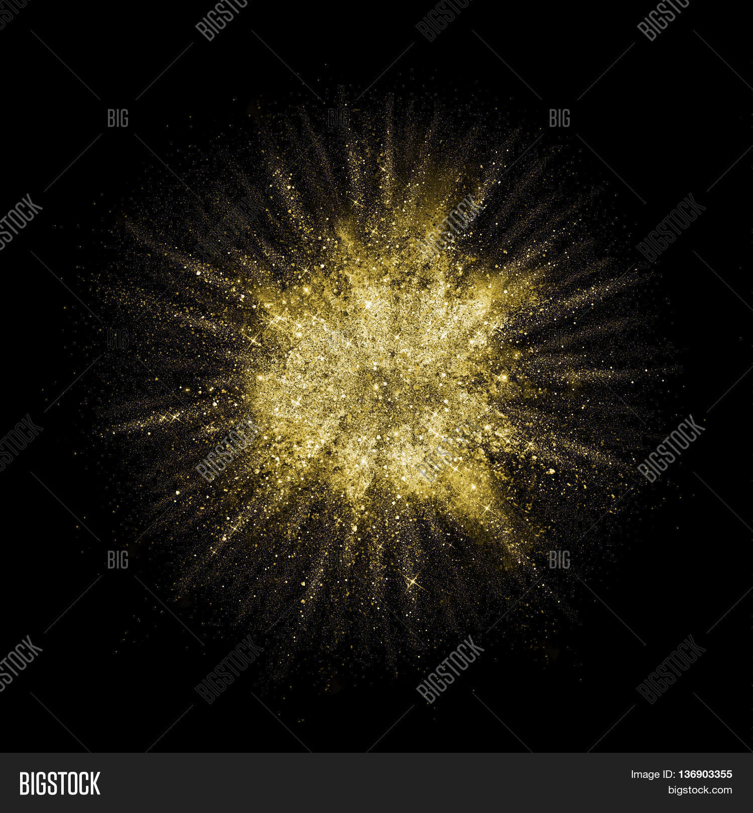 Gold Glitter Powder Explosion. Image & Photo Bigstock