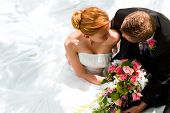 image of wedding  - wedding couple hugging - JPG 