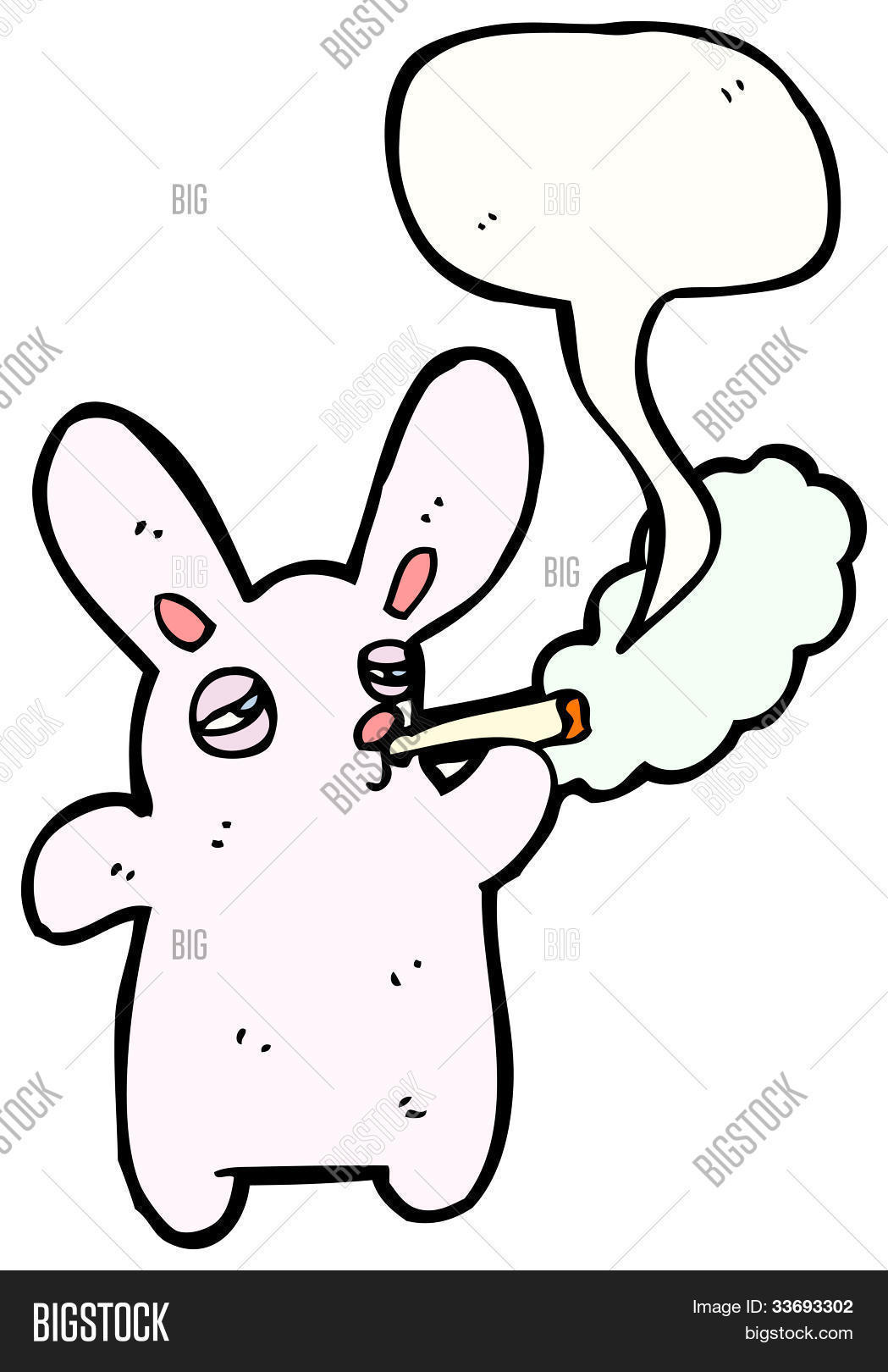 Cartoon Pink Rabbit Smoking Image & Photo Bigstock