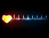 foto of heartbeat  - Abstract cardiogram - JPG 