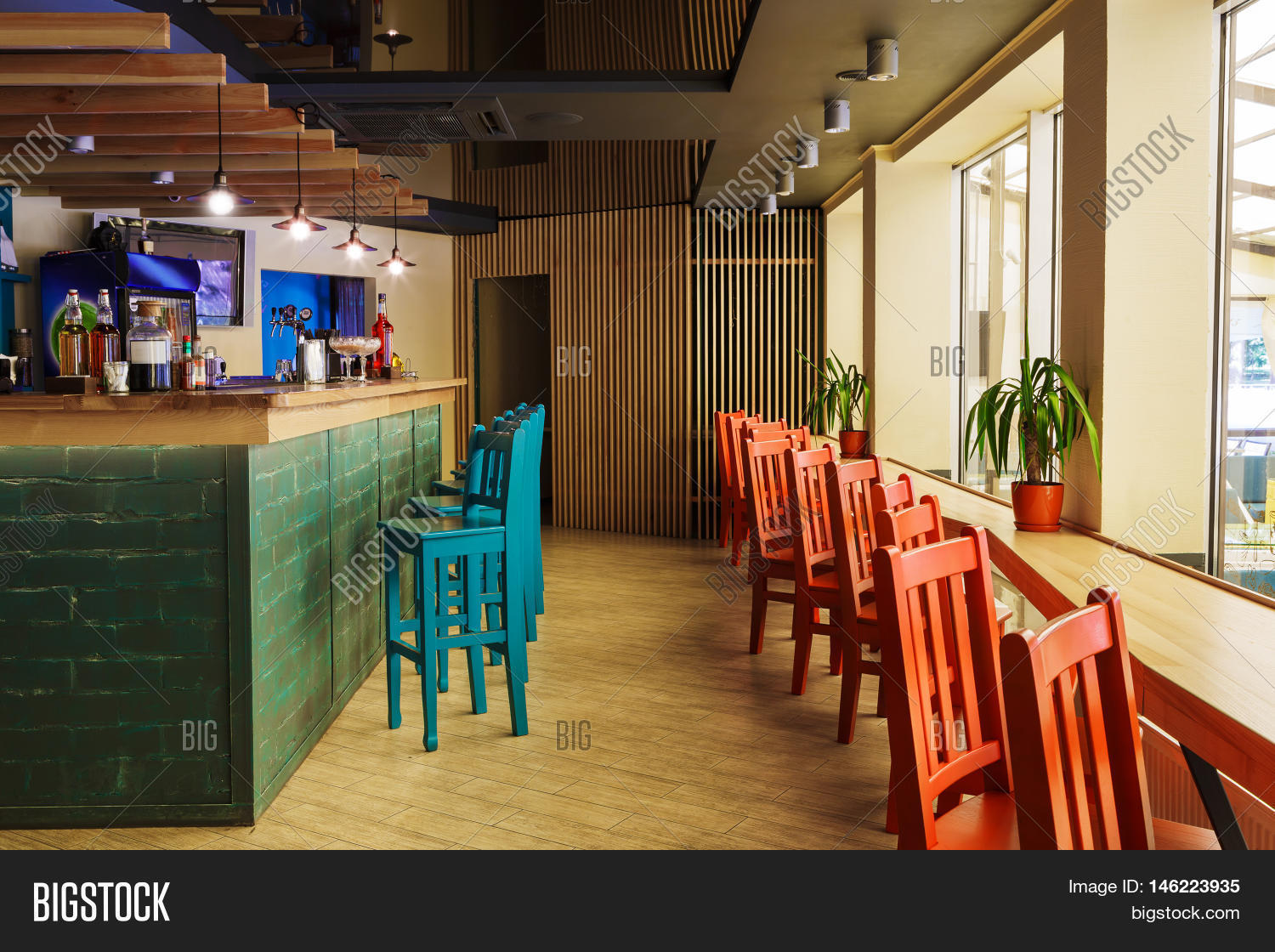 modern restaurant or cafe interior. public place interior design modern restaurant or cafe interior. public place interior design