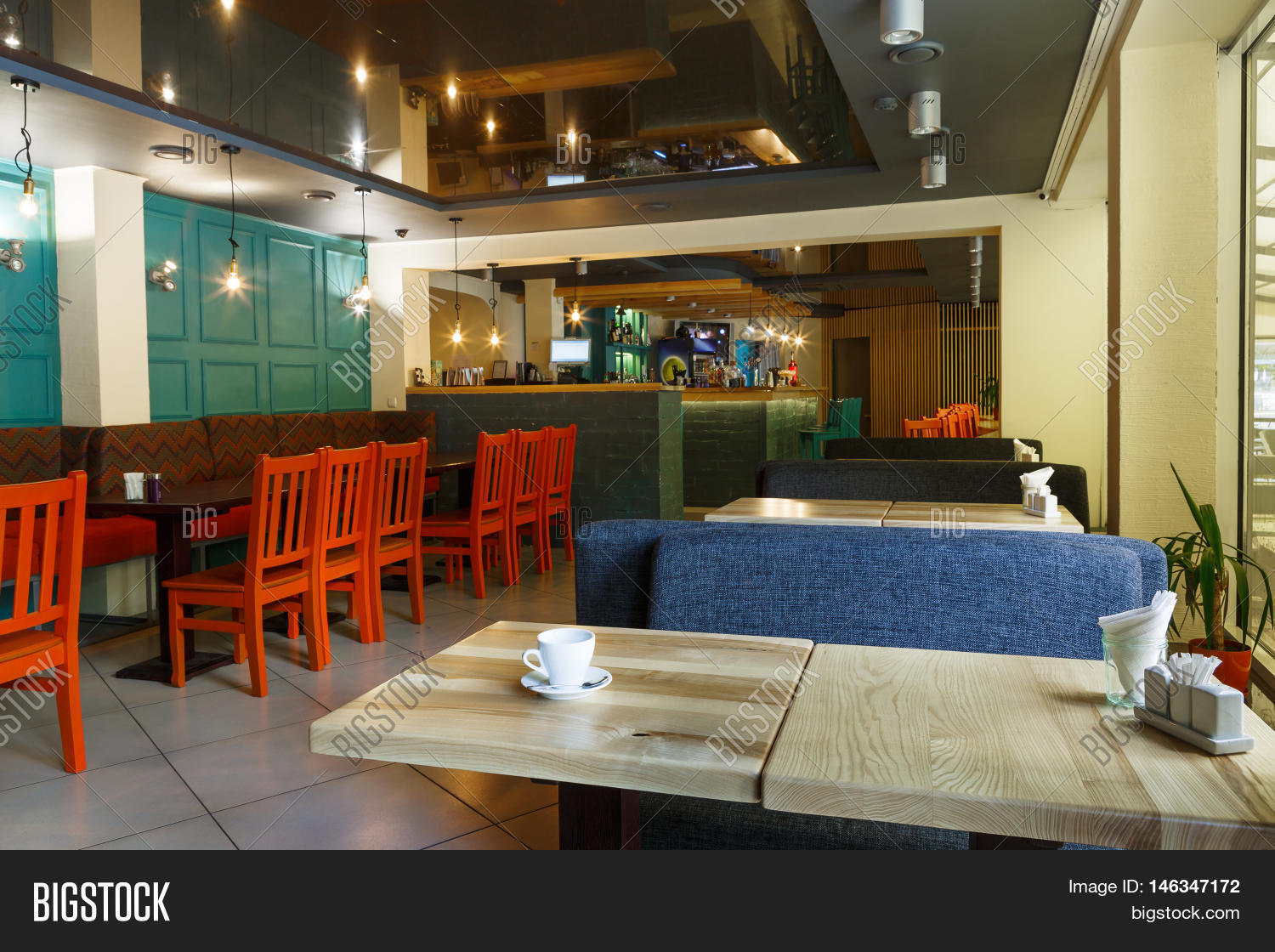 modern restaurant or cafe interior. public place interior design modern restaurant or cafe interior. public place interior design