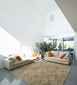stock photo of interior  - interior modern brick house - JPG 