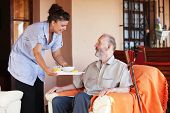stock photo of health  - elderly and nurse or carer - JPG 