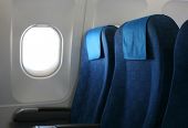 image of inside  - Airplane seat and window inside an aircraft - JPG 