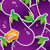stock photo of food  - Background from eggplants with an arrow by organic food - JPG 