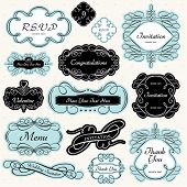 pic of card  - Set of vintage label and ornament frames for invitation card - JPG 