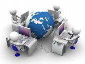 picture of teamwork  - Global computer network - JPG 