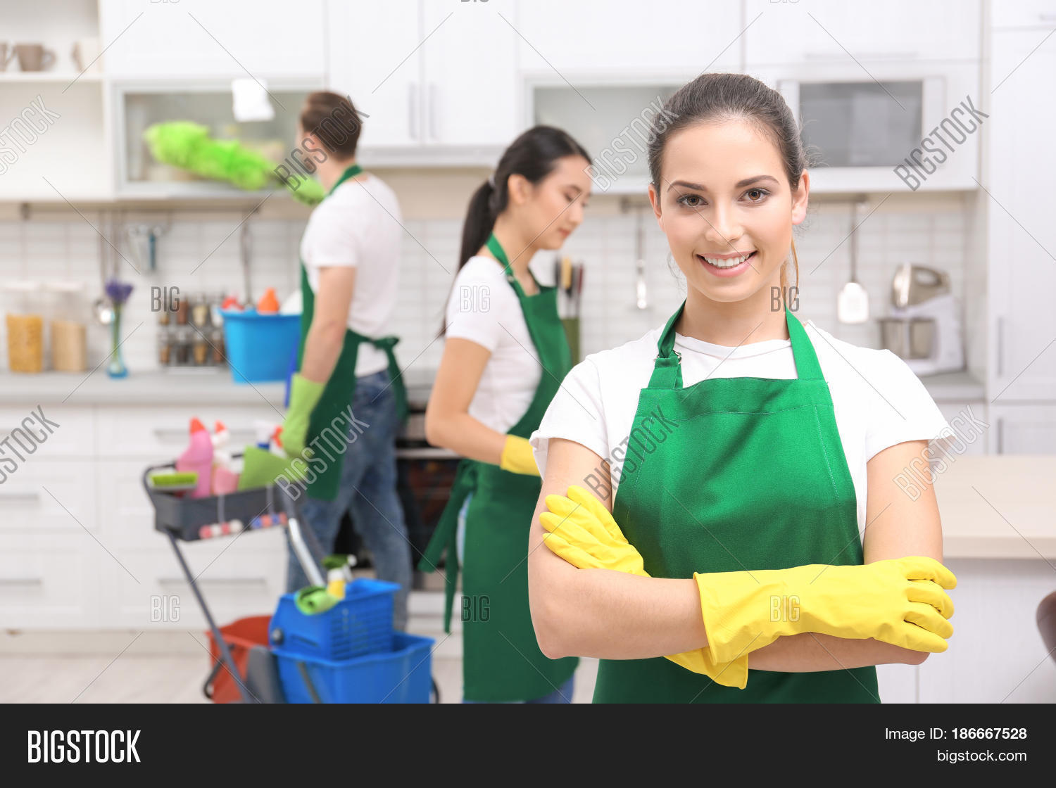 Cleaning Service Team Work Kitchen Image & Photo Bigstock