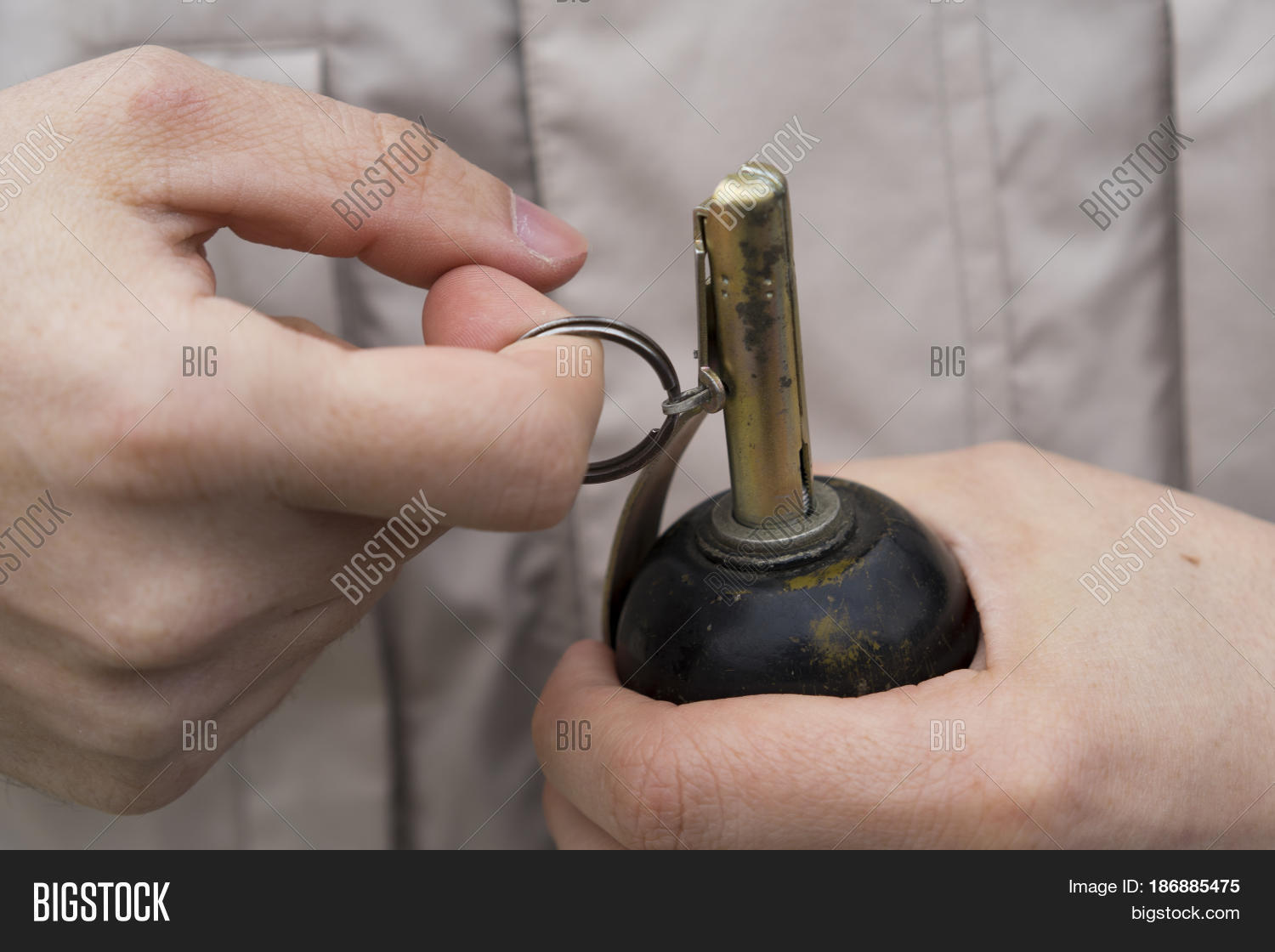 Man Holding Black Grenade Pulls Pin Image & Photo Bigstock