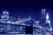 pic of bridge  - Brooklyn Bridge and Manhattan Skyline At Night - JPG 