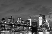 pic of bridge  - Brooklyn Bridge and Manhattan Skyline At Night - JPG 