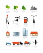 stock photo of transportation  - Transport and ecology icons collection isolated on white - JPG 