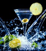 foto of black  - fresh coctail on the black background - JPG 