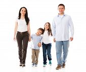 picture of family  - Happy family walking  - JPG 