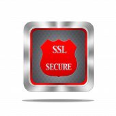 stock photo of security  - Aluminum frame illustration with SSL secure signal on white background - JPG 