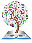 image of teamwork  - illustration of Social media icons set in tree shape - JPG 