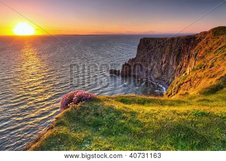 Picture or Photo of Cliffs of Moher at sunset in Co. Clare, Ireland
