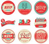 picture of holidays  - vector set vintage RSVP Label - JPG 