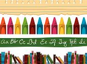 foto of education  - A Vector Illustration of Education Border Set - JPG 
