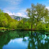 stock photo of blue sky  - Landscape with lake - JPG 