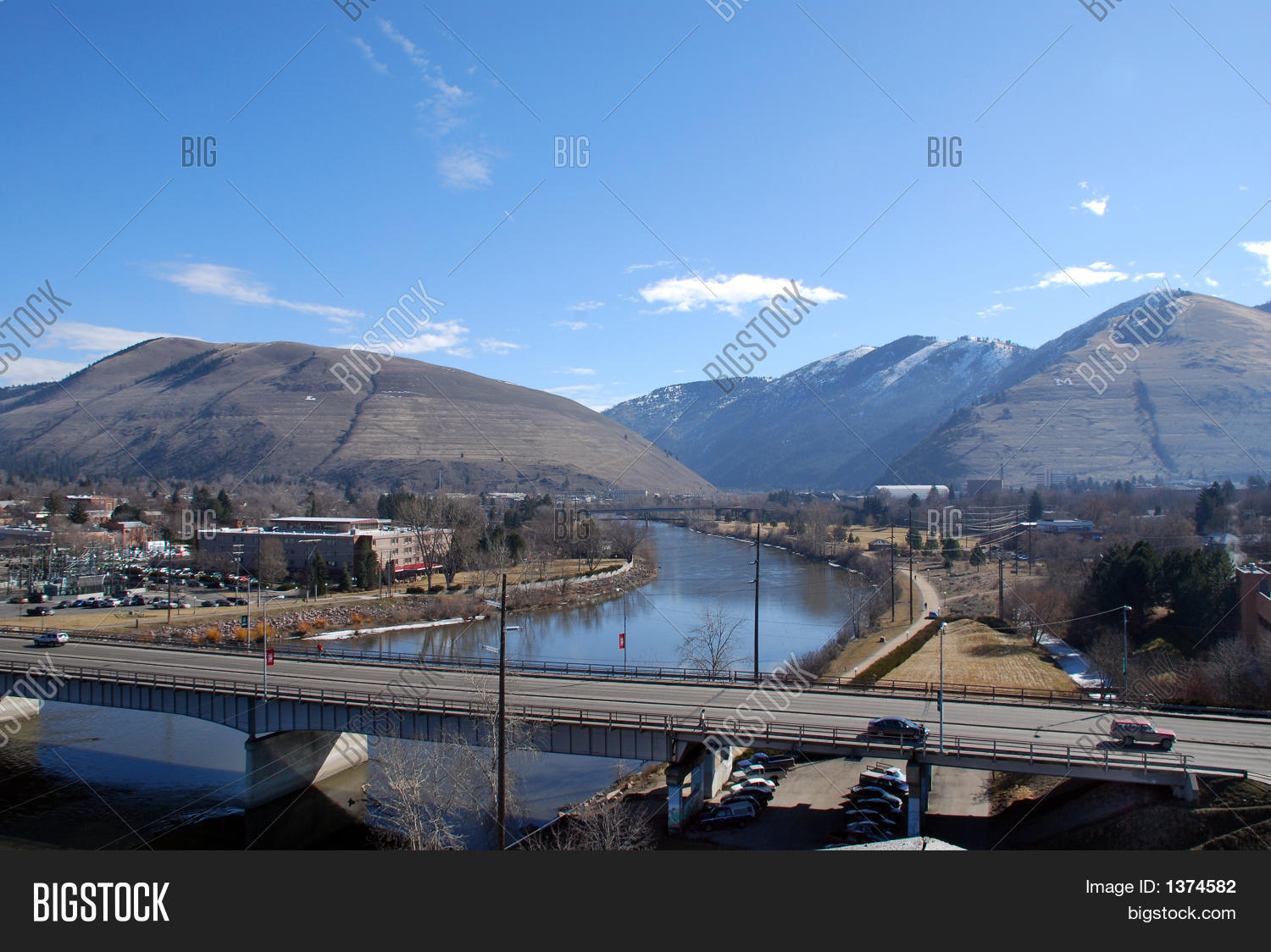 Higgins Bridge In Downtown Missoula, Montana Stock Photo & Stock Images