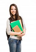 stock photo of attractive  - Portrait of attractive cute young student girl - JPG 