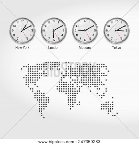 Poster: World Time Zones Clocks Current