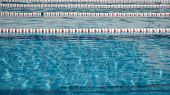 foto of competition  - Lanes in a competition swimming pool - JPG 