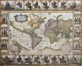 stock photo of map  - World old map - JPG 